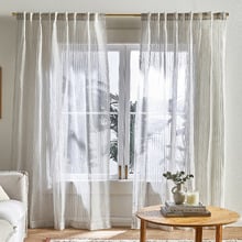 Haven Smoke Stripe Concealed Tab Top Curtains (Set of 2)